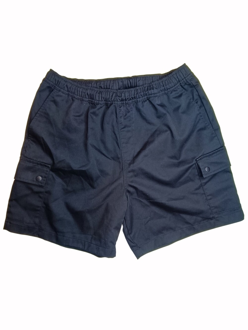 JACK & JONES Black Cotton Elastic Waist Cargo Shorts Size L